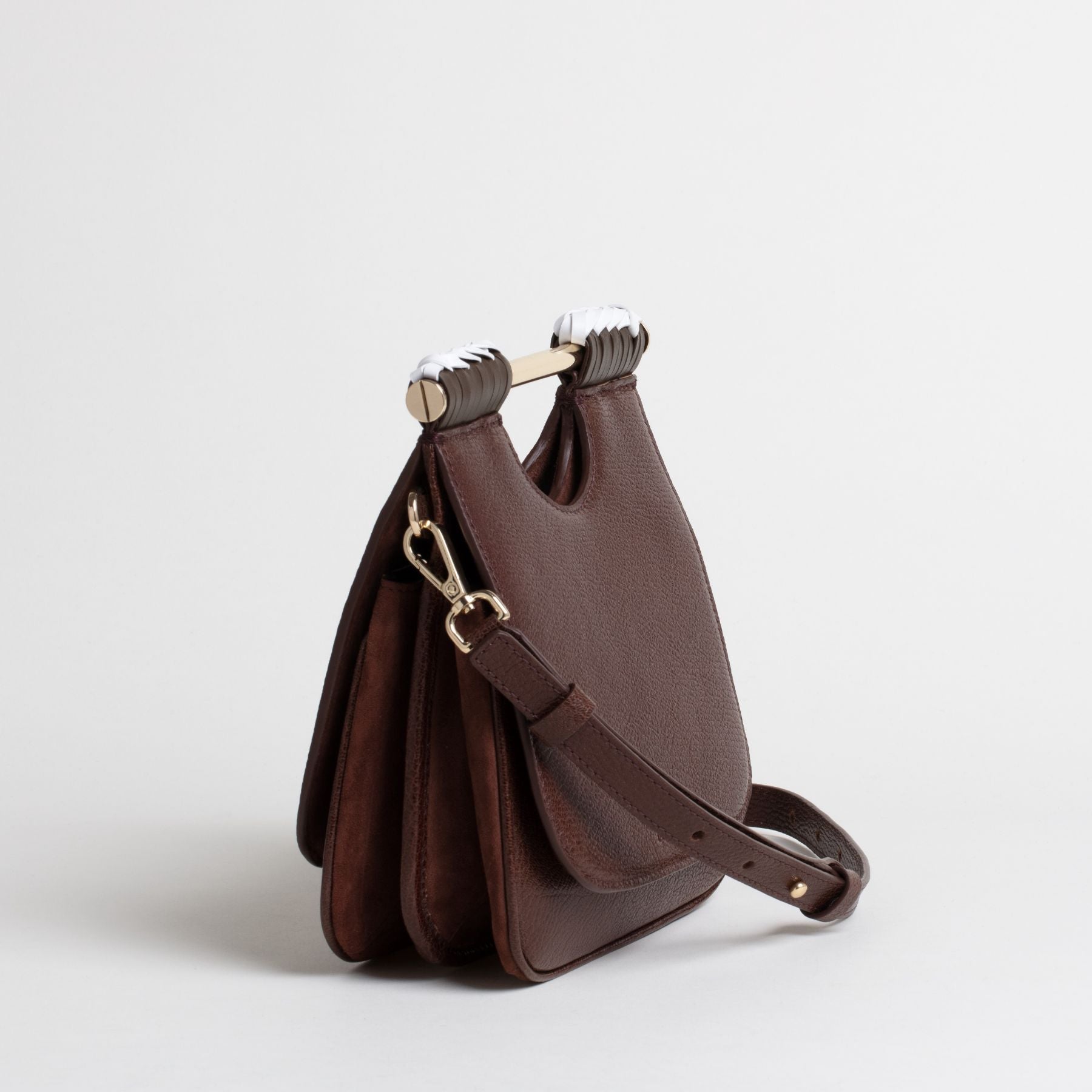 Sac en cuir Ivia Marron 3/4 #couleur_châtaigne