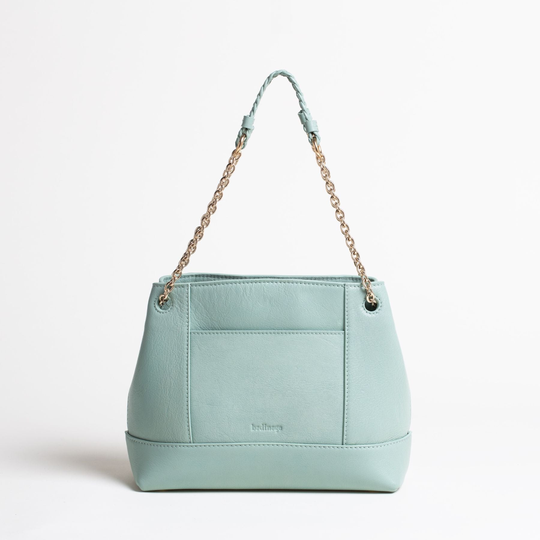 Sac en cuir Small Tote Vert Face #couleur_vert sauge