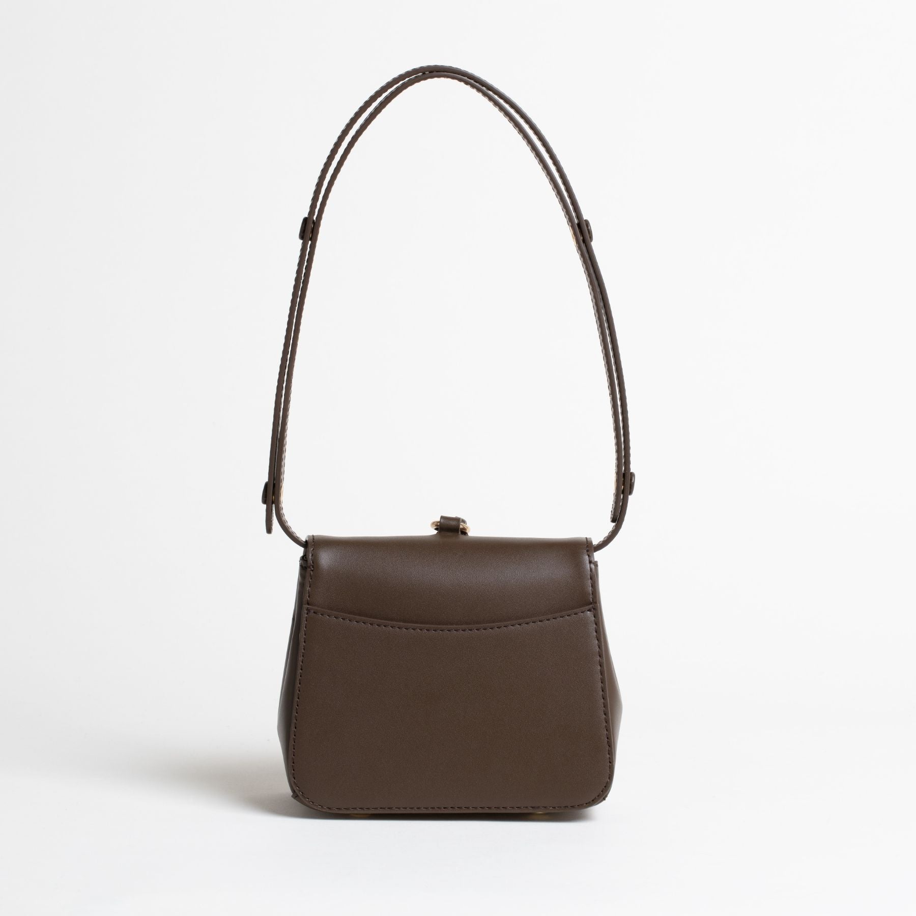 Sac en cuir Sirinda Mini Marron Dos #couleur_chocolat