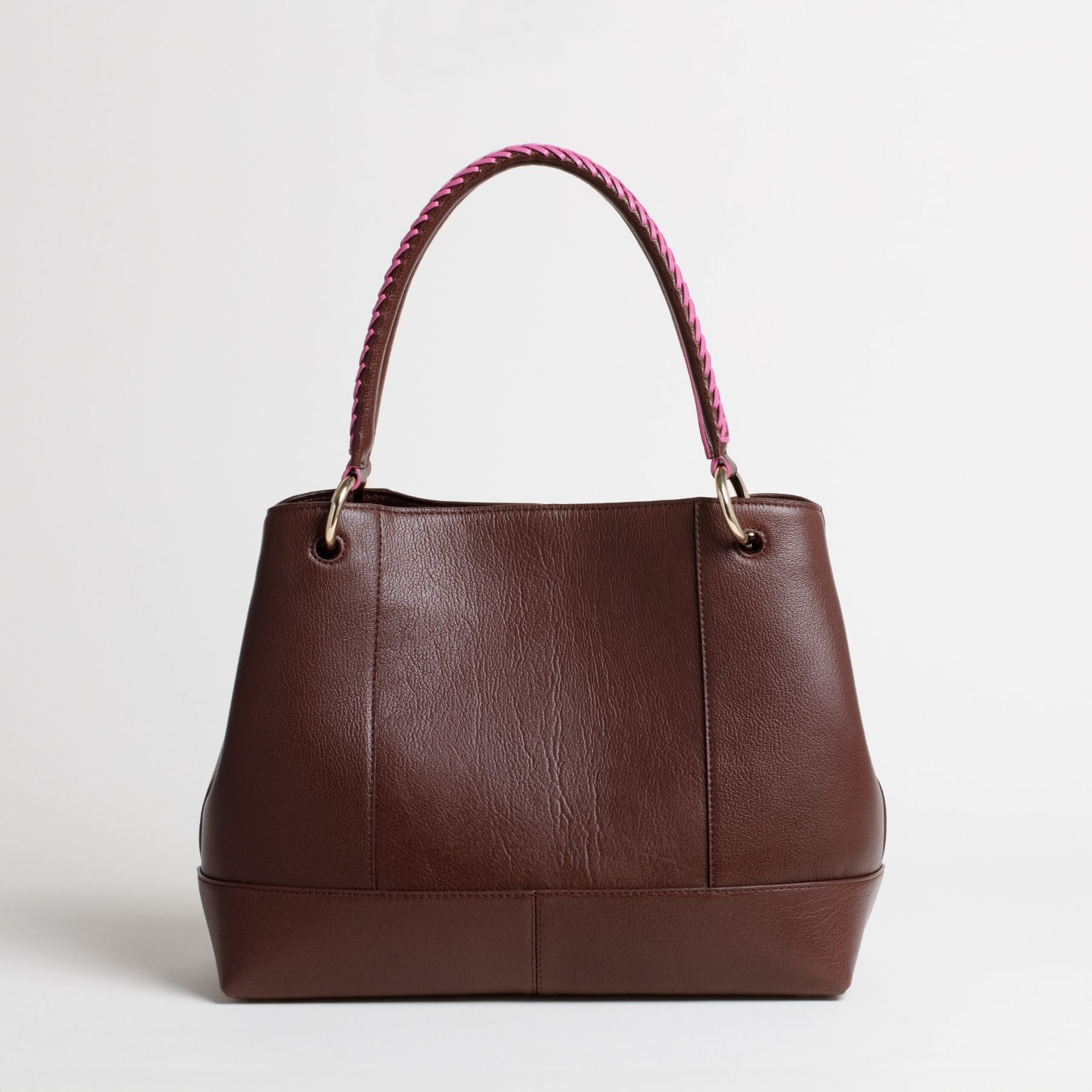 Sac en cuir Large Tote Marron Dos #couleur_châtaigne