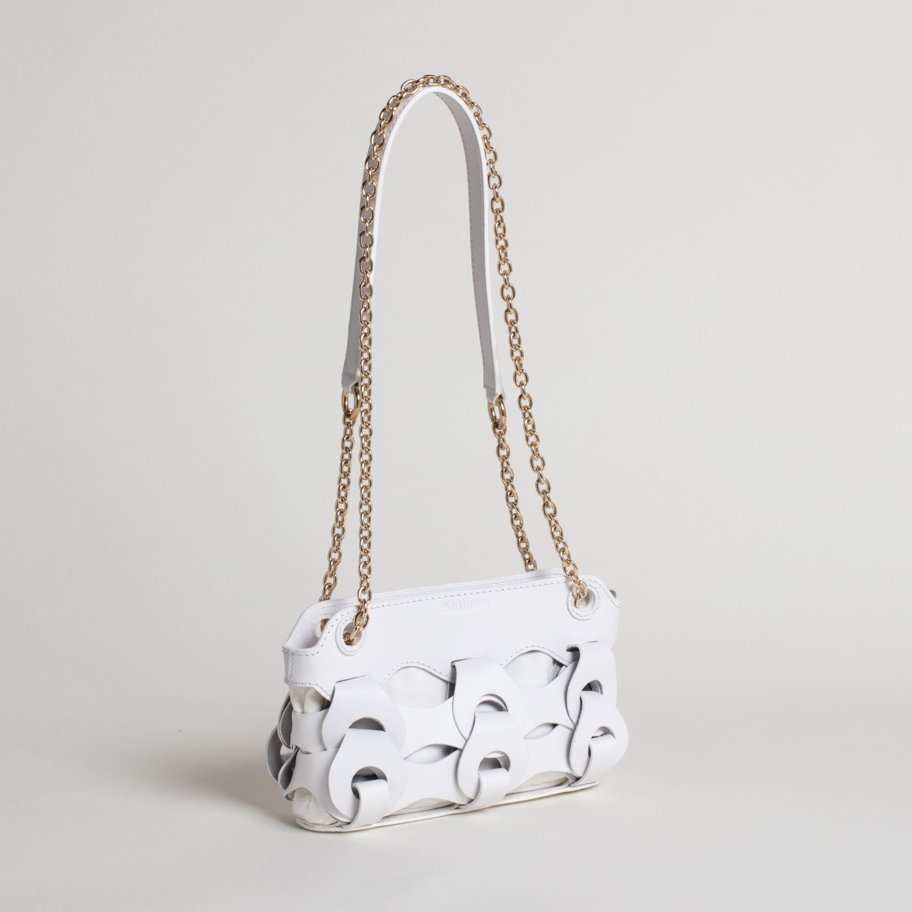 Sac en cuir Floria Mini Blanc 3/4 #couleur_popcorn