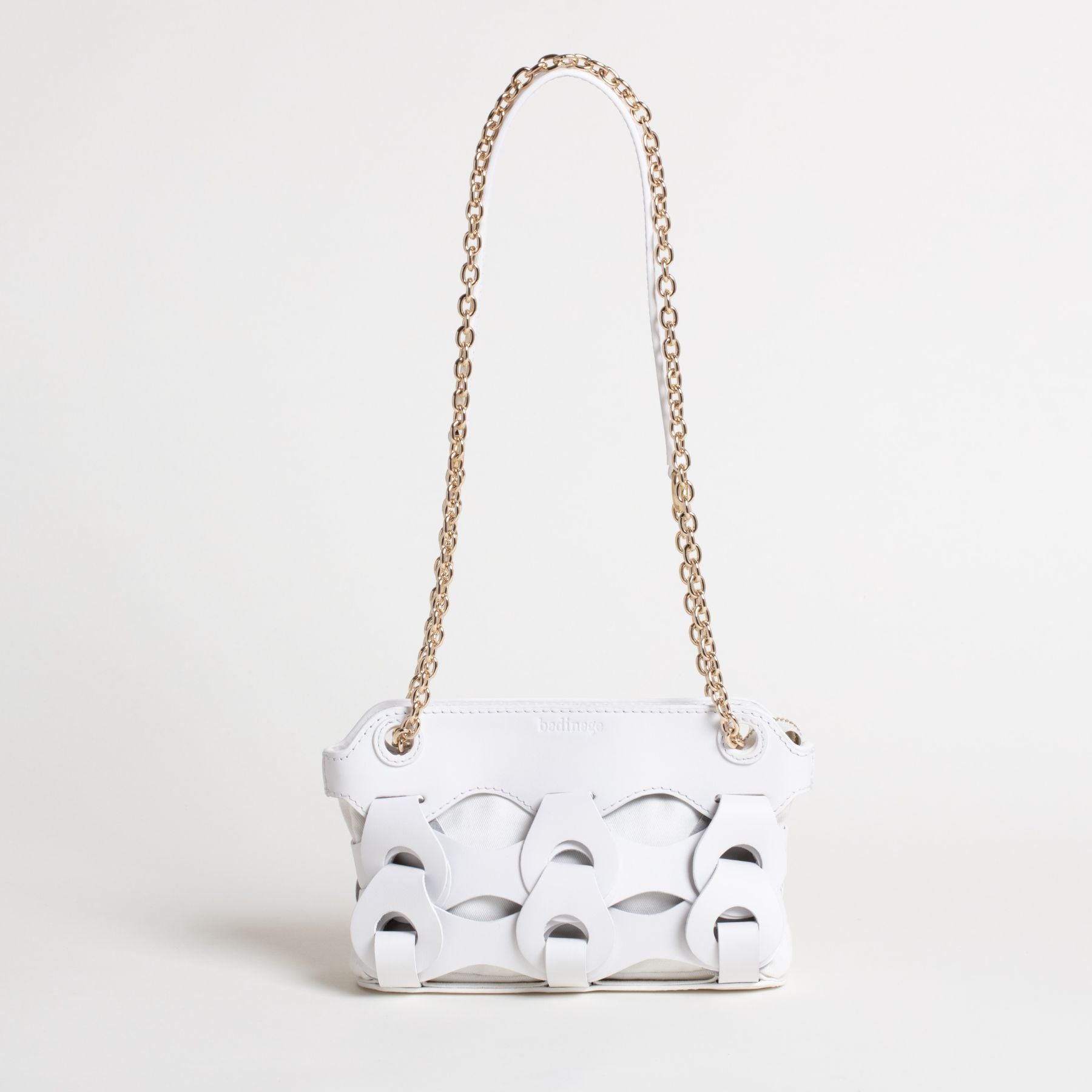 Sac en Cuir Floria Mini Blanc Face #couleur_popcorn