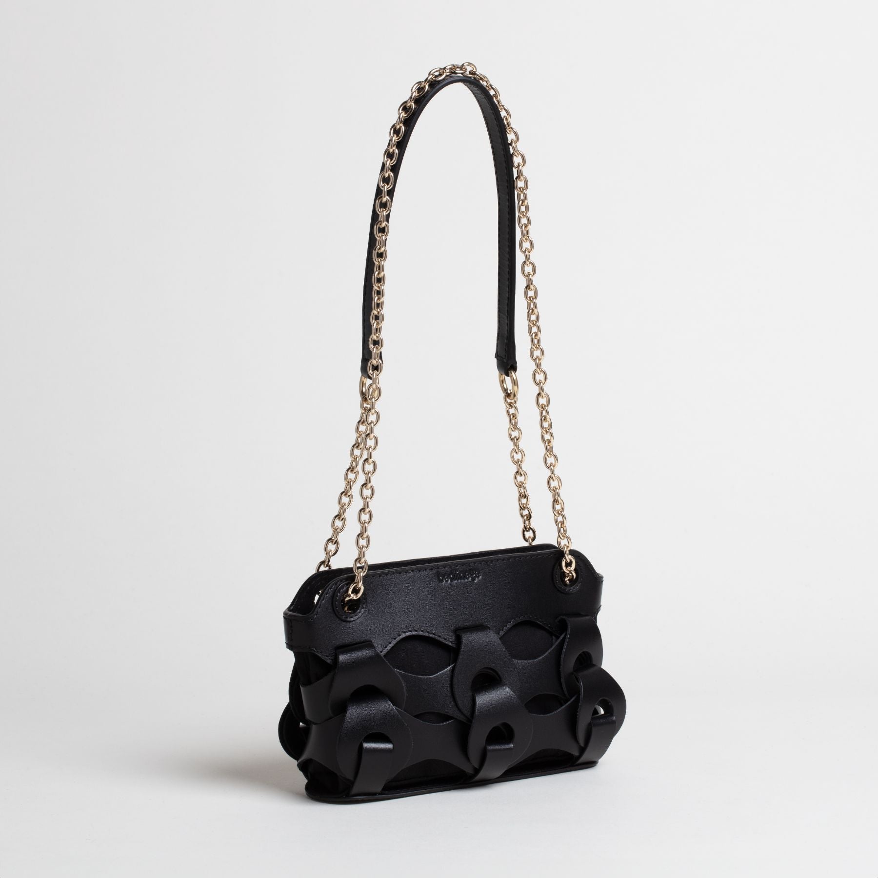 Sac en cuir Floria Mini Noir 3/4 #couleur_noir