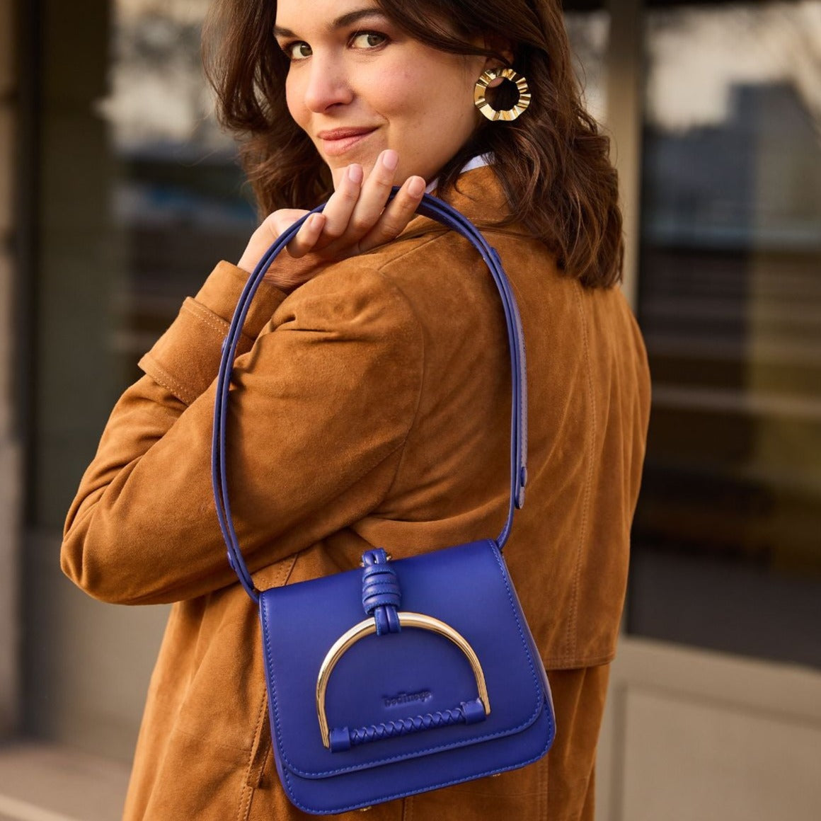 Sac en cuir Sirinda Mini Bleu Lifestyle #couleur_myrtille