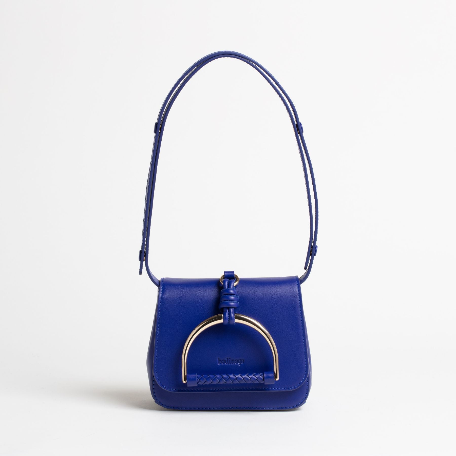 Sac en cuir Sirinda Mini Bleu Face #couleur_myrtille