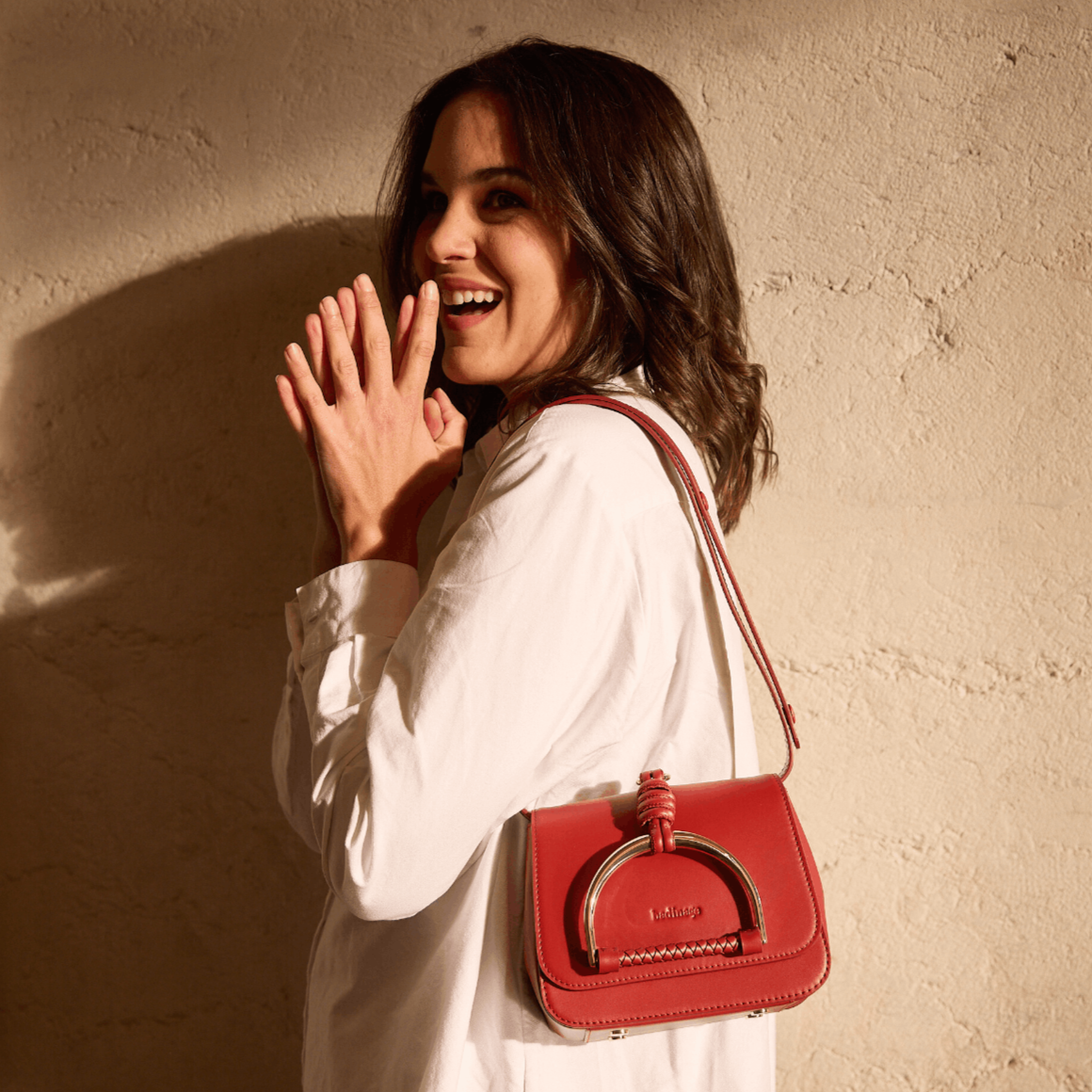 Sac en cuir Sirinda Mini Rouge Lifestyle #couleur_safran