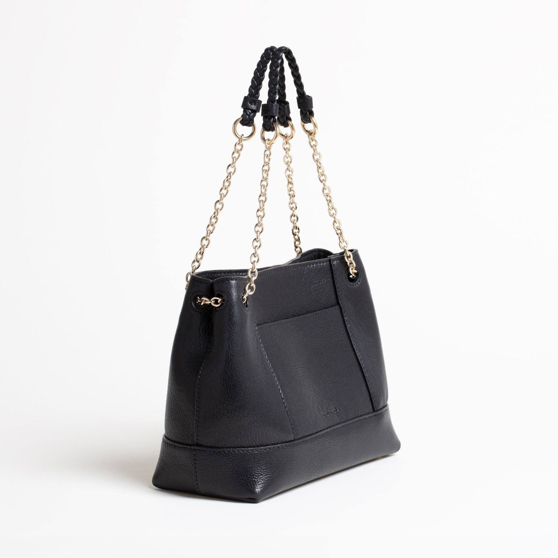 Sac en cuir Small Tote Noir 3/4 #couleur_noir