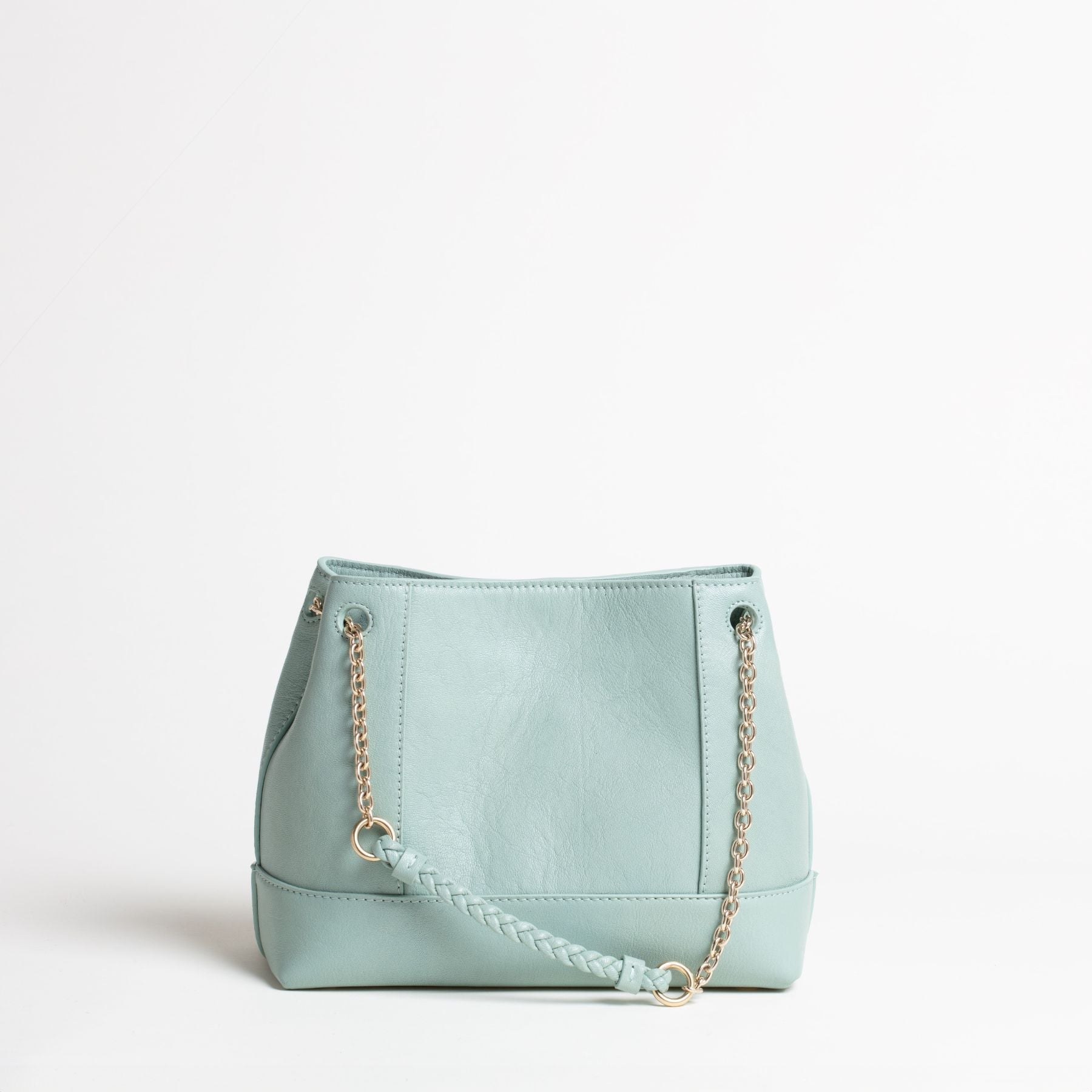 Sac en cuir Small Tote Vert Dos #couleur_vert sauge