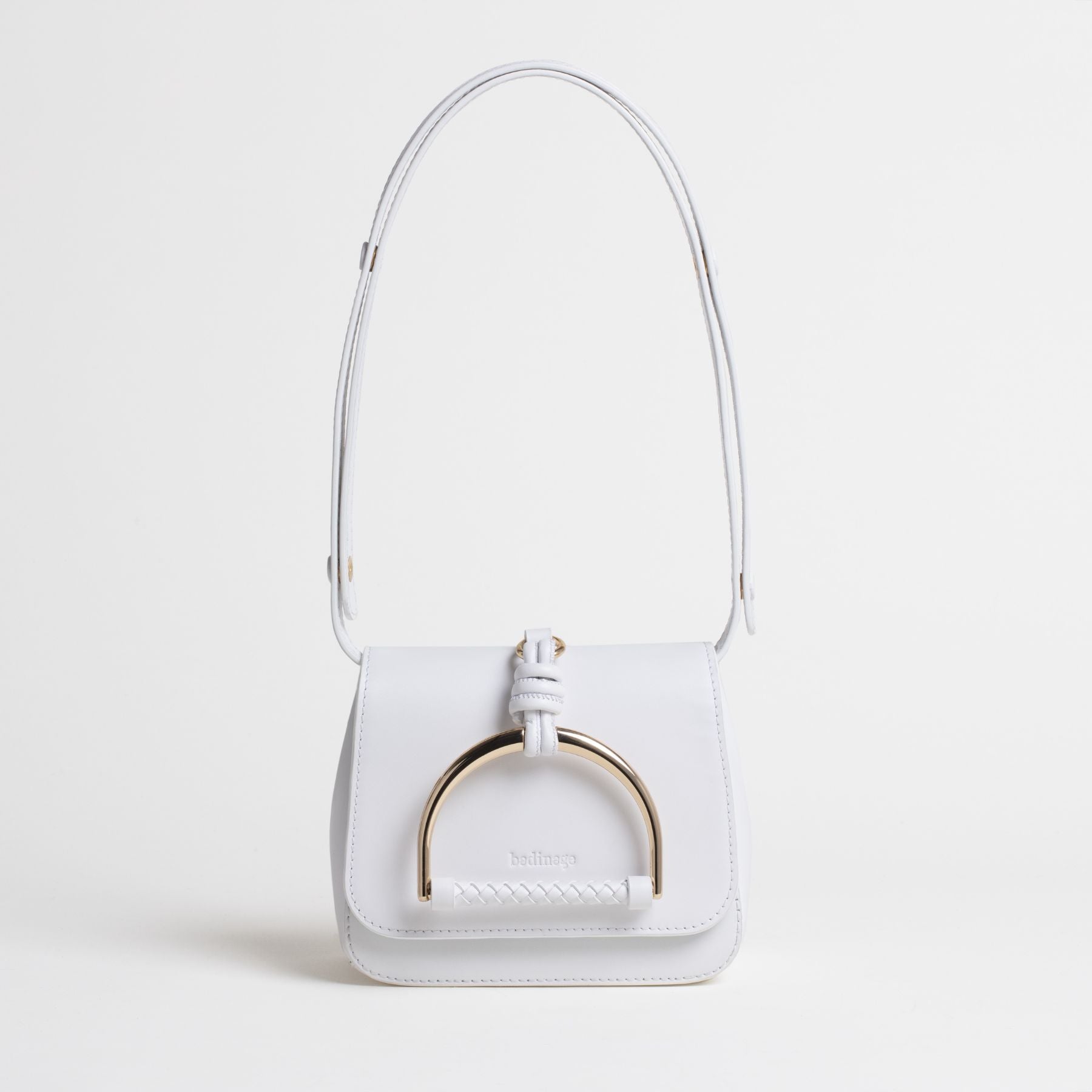 Sac en cuir Sirinda Mini Blanc Face #couleur_popcorn