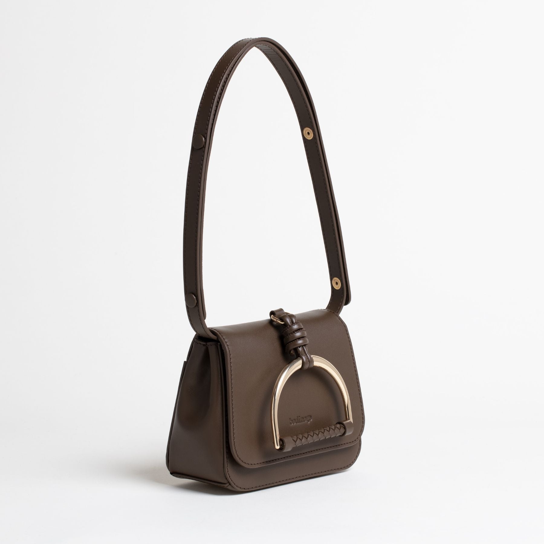 Sac en cuir Sirinda Mini Marron 3/4 #couleur_chocolat