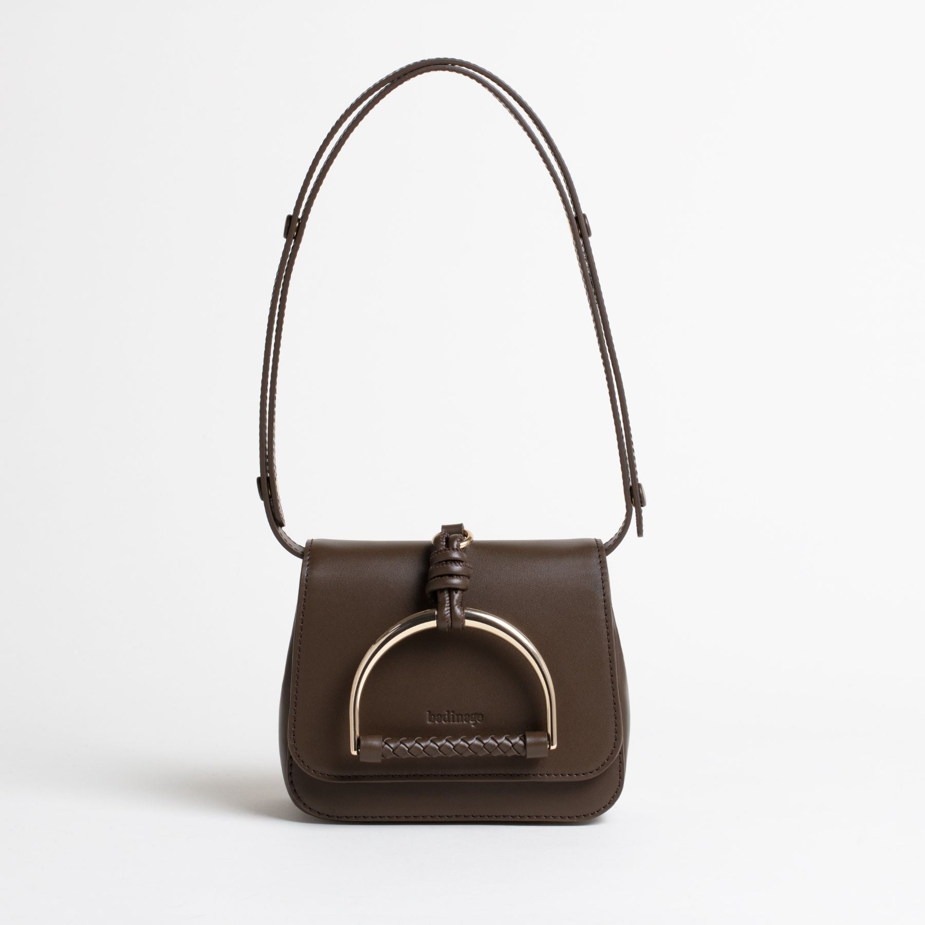 Sac en cuir Sirinda Mini Marron Face #couleur_chocolat