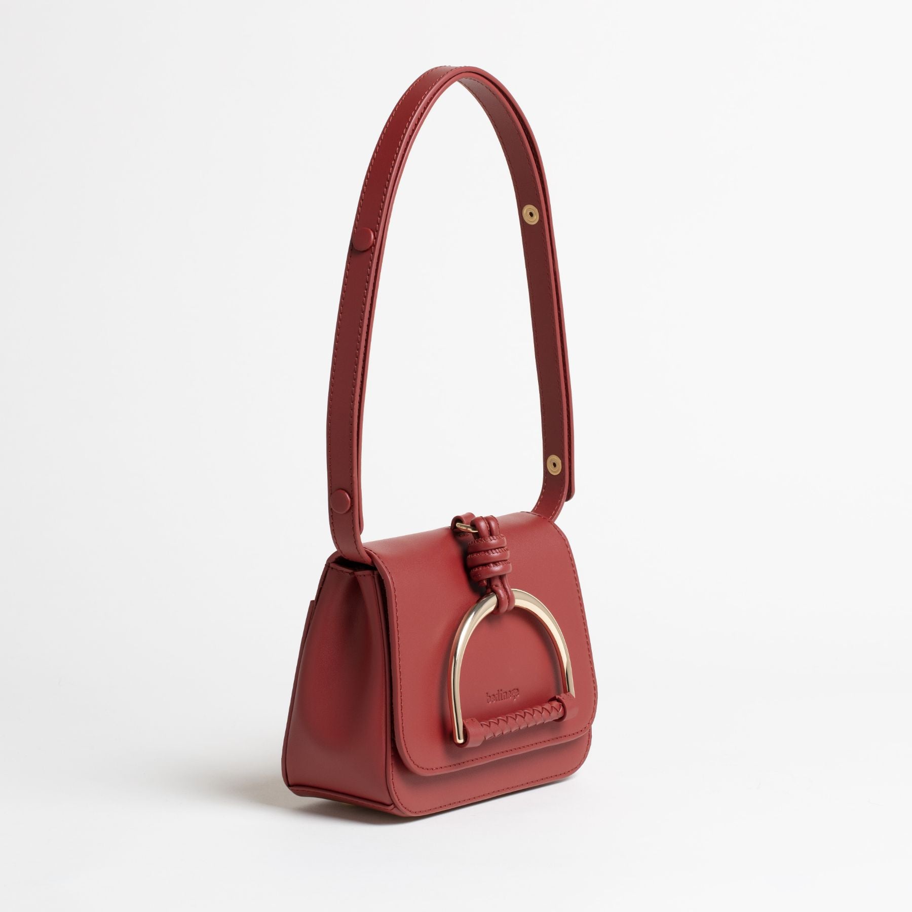 Sac en cuir Sirinda Mini Rouge 3/4 #couleur_safran