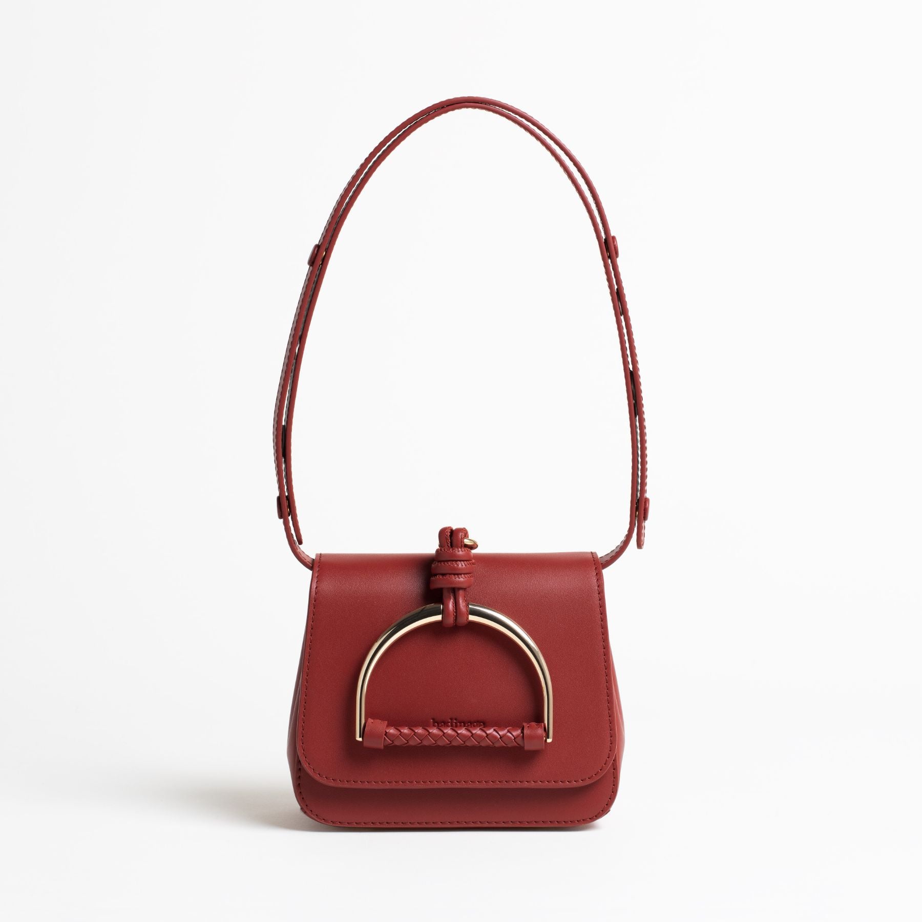 Sac en cuir Sirinda Mini Rouge Face #couleur_safran