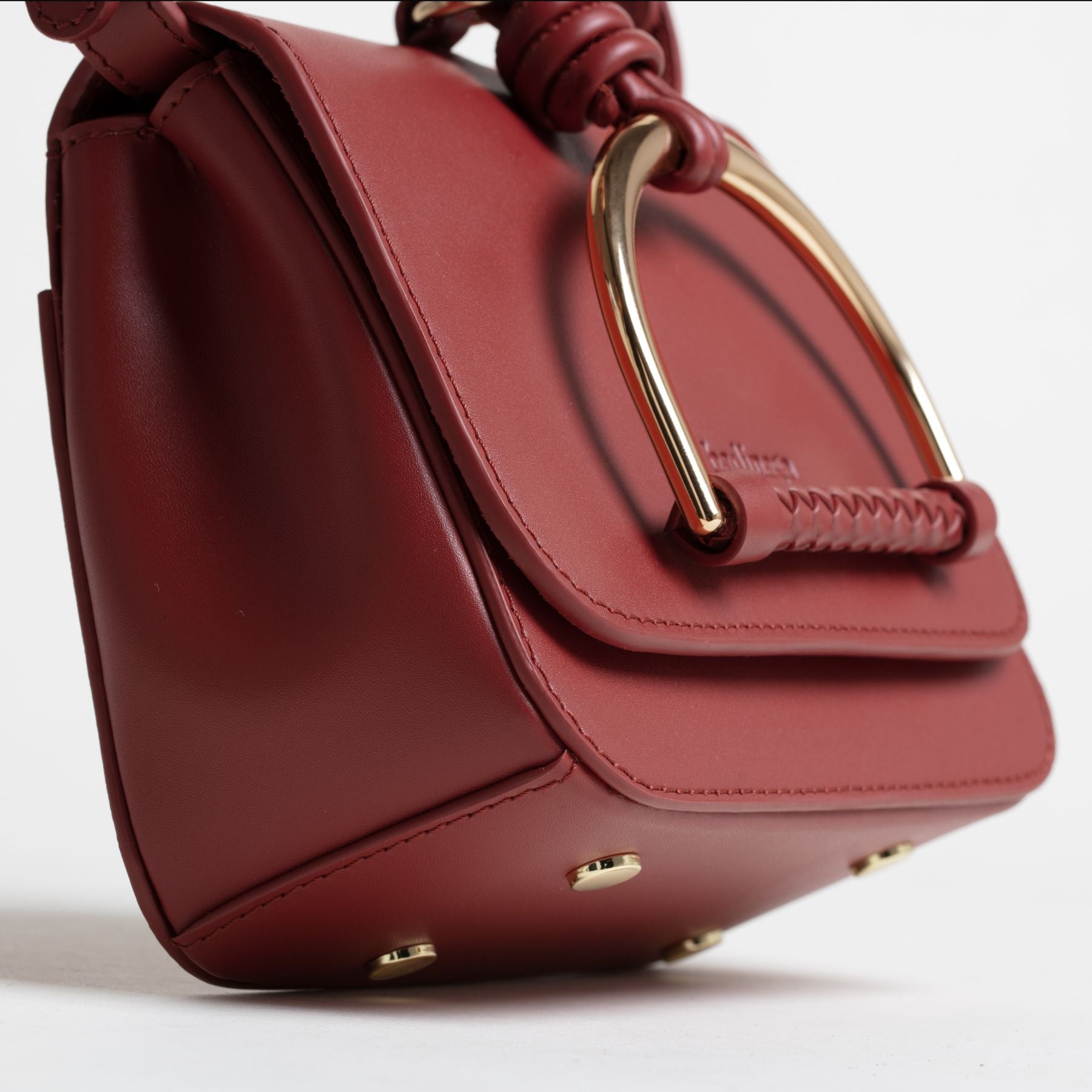 Sac en cuir Sirinda Mini Rouge Pieds #couleur_safran